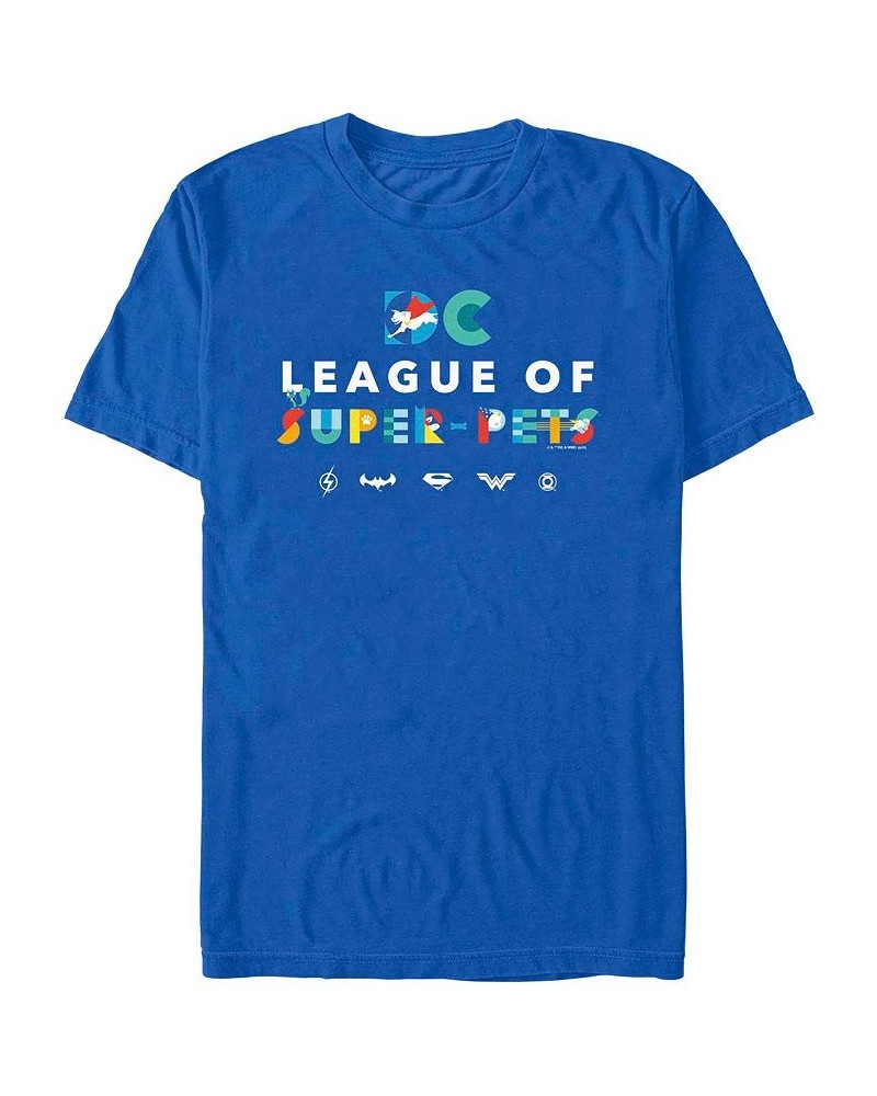 Men's Super Pets League of Pets Short Sleeve T-shirt Blue $19.59 T-Shirts