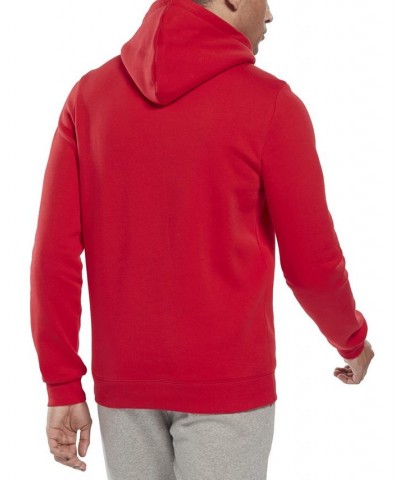 Men's Identity Classic-Fit Stacked Logo-Print Fleece Hoodie Red / Black $23.99 Sweatshirt