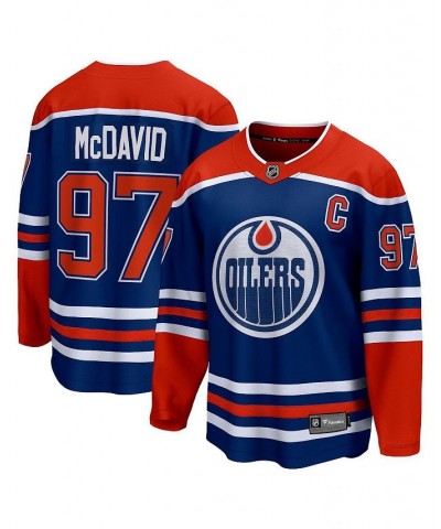Men's Branded Connor McDavid Royal Edmonton Oilers Home Premier Breakaway Player Jersey $54.99 Jersey