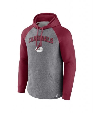 Men's Branded Heathered Gray, Cardinal Arizona Cardinals By Design Raglan Pullover Hoodie $43.99 Sweatshirt