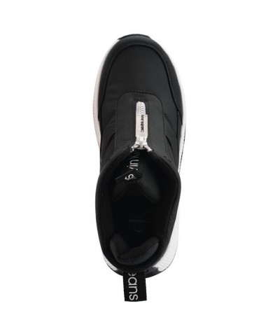 Women's Merina Slip-on Nylon Puffy Sneakers Black $27.27 Shoes