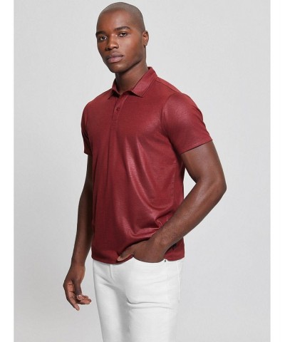 Men's Mason Shine Short Sleeves Polo Shirt Red $36.57 Polo Shirts