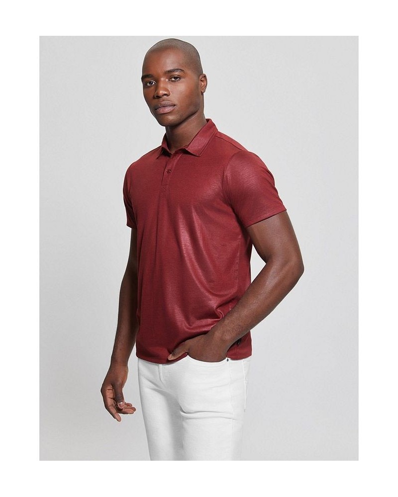 Men's Mason Shine Short Sleeves Polo Shirt Red $36.57 Polo Shirts