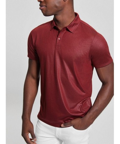 Men's Mason Shine Short Sleeves Polo Shirt Red $36.57 Polo Shirts