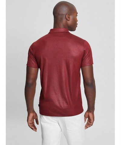 Men's Mason Shine Short Sleeves Polo Shirt Red $36.57 Polo Shirts