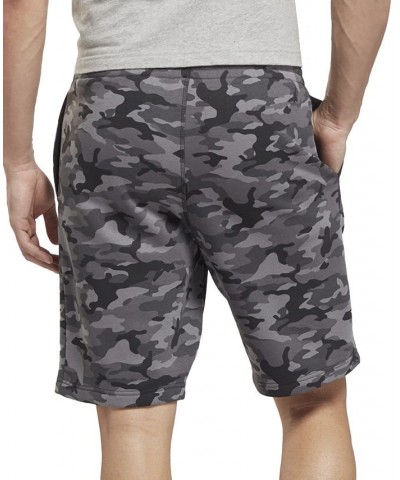 Men's Allover Camo Print Drawstring Shorts Black $18.36 Shorts