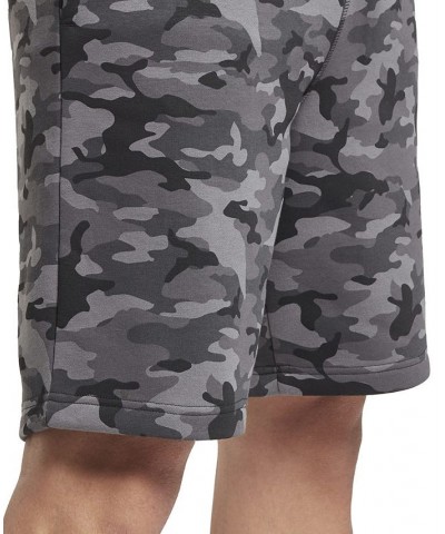 Men's Allover Camo Print Drawstring Shorts Black $18.36 Shorts