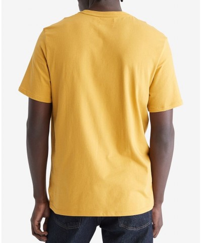 Men's Smooth Cotton Solid Crewneck T-Shirt Yellow $12.10 T-Shirts
