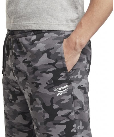 Men's Allover Camo Print Drawstring Shorts Black $18.36 Shorts