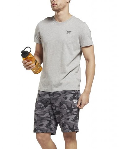 Men's Allover Camo Print Drawstring Shorts Black $18.36 Shorts