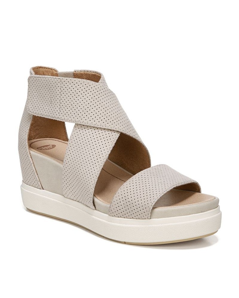 Women's Sheena Platform Wedge Sandals Gray $34.65 Shoes