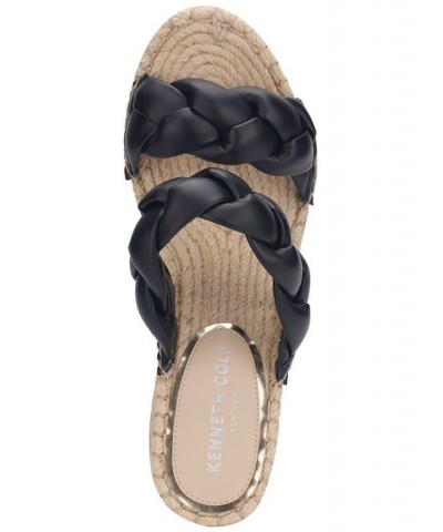 Women's Footwear Olivia Braid Espadrille Wedge Sandals Black $19.58 Shoes