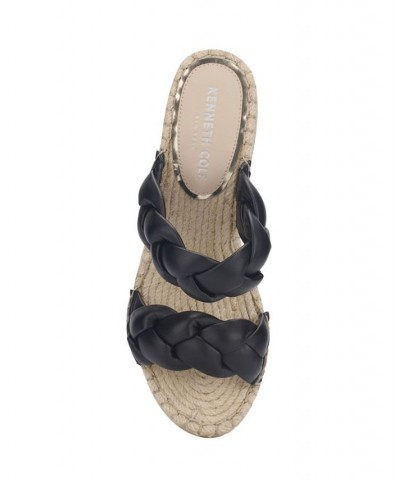 Women's Footwear Olivia Braid Espadrille Wedge Sandals Black $19.58 Shoes