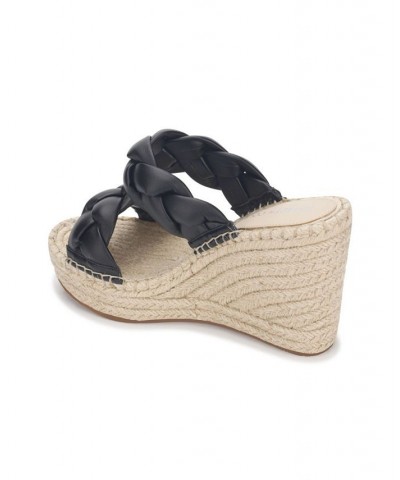 Women's Footwear Olivia Braid Espadrille Wedge Sandals Black $19.58 Shoes