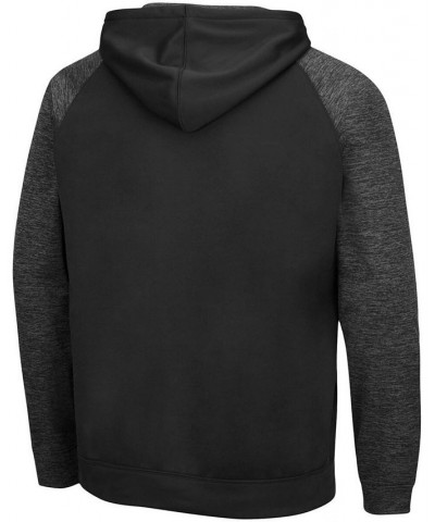 Men's Black Wisconsin Badgers Blackout 3.0 Tonal Raglan Pullover Hoodie $29.14 Sweatshirt