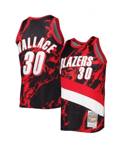 Men's Rasheed Wallace Black Portland Trail Blazers 1999-00 Hardwood Classics Marble Swingman Jersey $45.36 Jersey