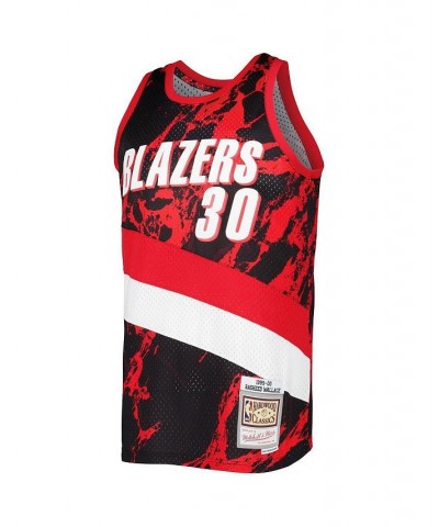 Men's Rasheed Wallace Black Portland Trail Blazers 1999-00 Hardwood Classics Marble Swingman Jersey $45.36 Jersey