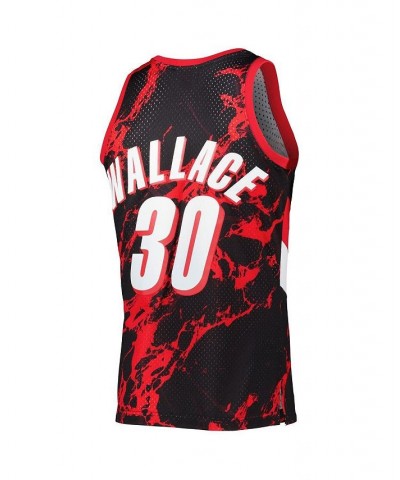 Men's Rasheed Wallace Black Portland Trail Blazers 1999-00 Hardwood Classics Marble Swingman Jersey $45.36 Jersey