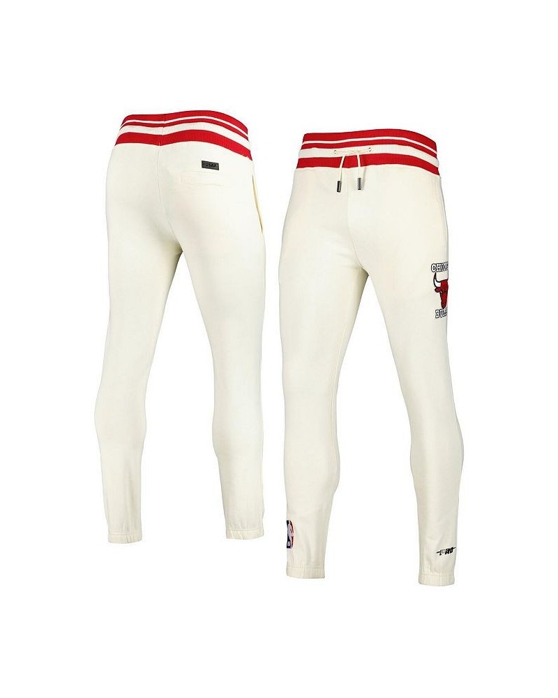 Men's Cream Chicago Bulls Retro Classic Fleece Sweatpants $48.00 Pants