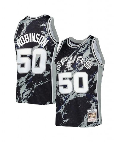 Men's David Robinson Black San Antonio Spurs 1998-99 Hardwood Classics Marble Swingman Jersey $67.65 Jersey