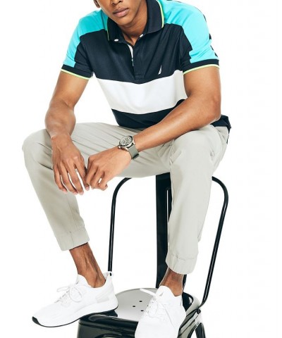 Men's Navtech Performance Sustainably Crafted Classic-Fit Chest-Stripe Polo Shirt Blue $38.49 Shirts