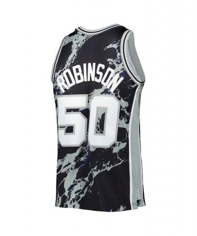 Men's David Robinson Black San Antonio Spurs 1998-99 Hardwood Classics Marble Swingman Jersey $67.65 Jersey