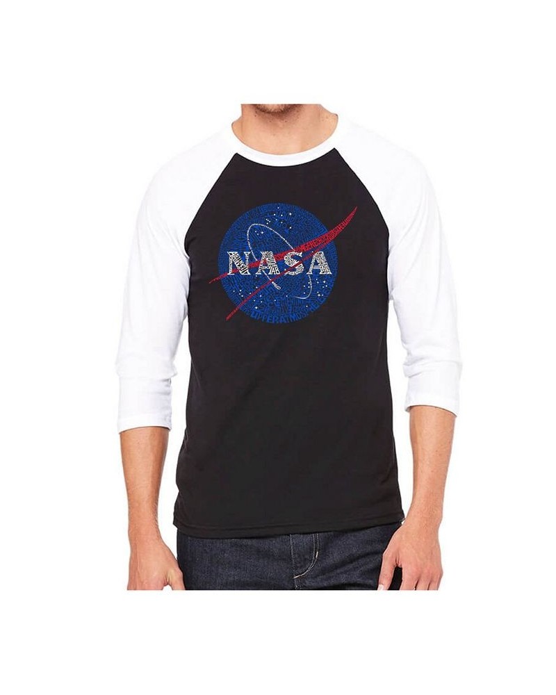 Nasa Men's Raglan Word Art T-shirt Black $21.60 T-Shirts