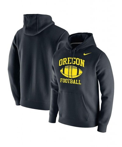 Men's Black Oregon Ducks Retro Football Club Fleece Pullover Hoodie $37.40 Sweatshirt