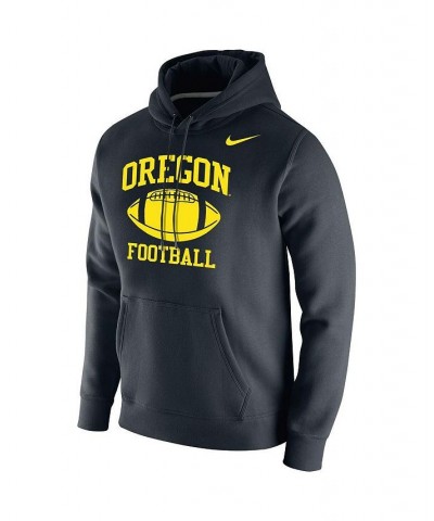 Men's Black Oregon Ducks Retro Football Club Fleece Pullover Hoodie $37.40 Sweatshirt