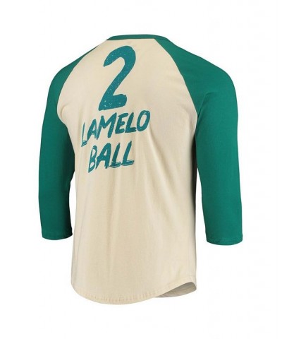 Men's LaMelo Ball Cream Charlotte Hornets NBA 3/4 Sleeve Raglan T-shirt $21.62 T-Shirts