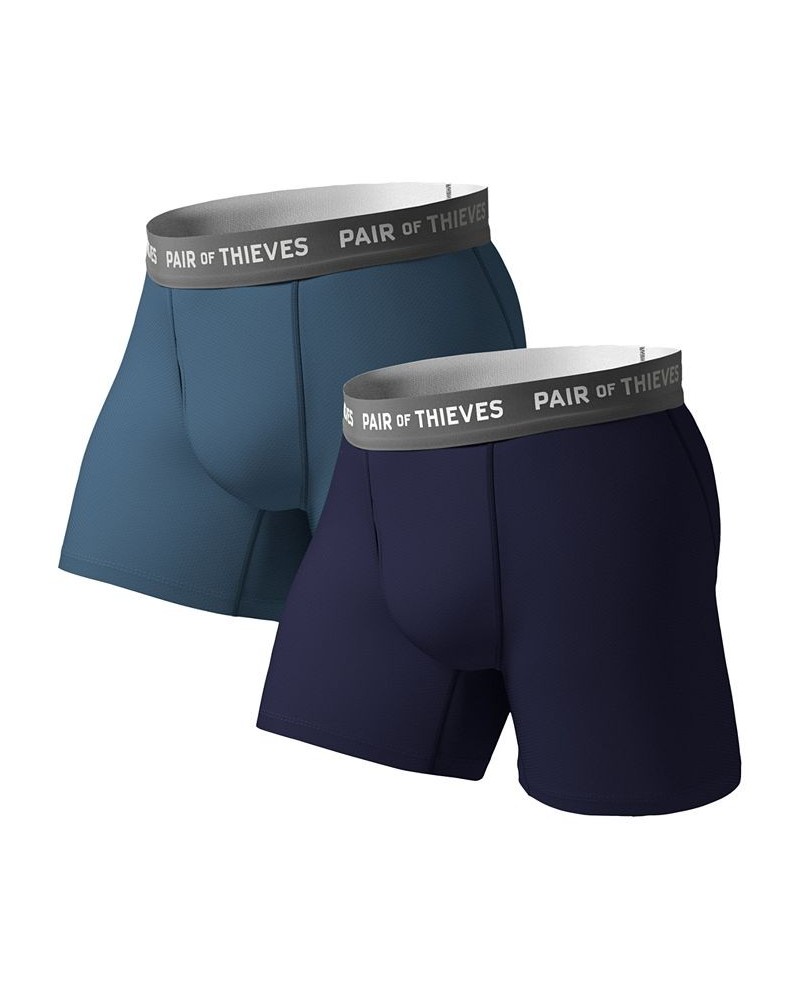 Men's Super Fit Boxer Briefs, Pack of 2 Blue $18.89 Underwear