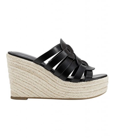 Women's Cazzie Slip-on Wedge Dress Sandals Black $46.87 Shoes