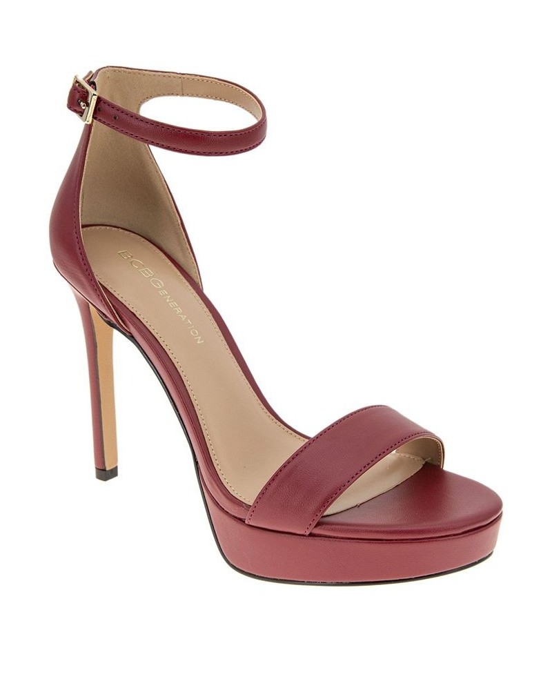 Women's Nallah Platform Sandal Red $45.78 Shoes