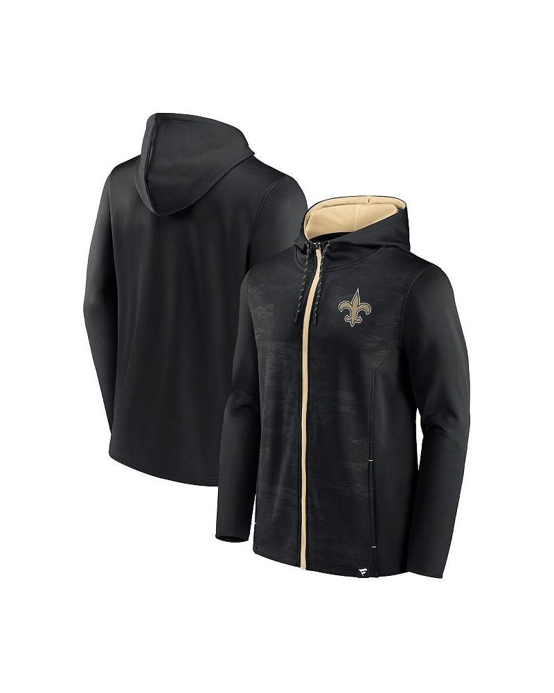 Men's Branded Black, Gold New Orleans Saints Ball Carrier Full-Zip Hoodie $29.20 Sweatshirt