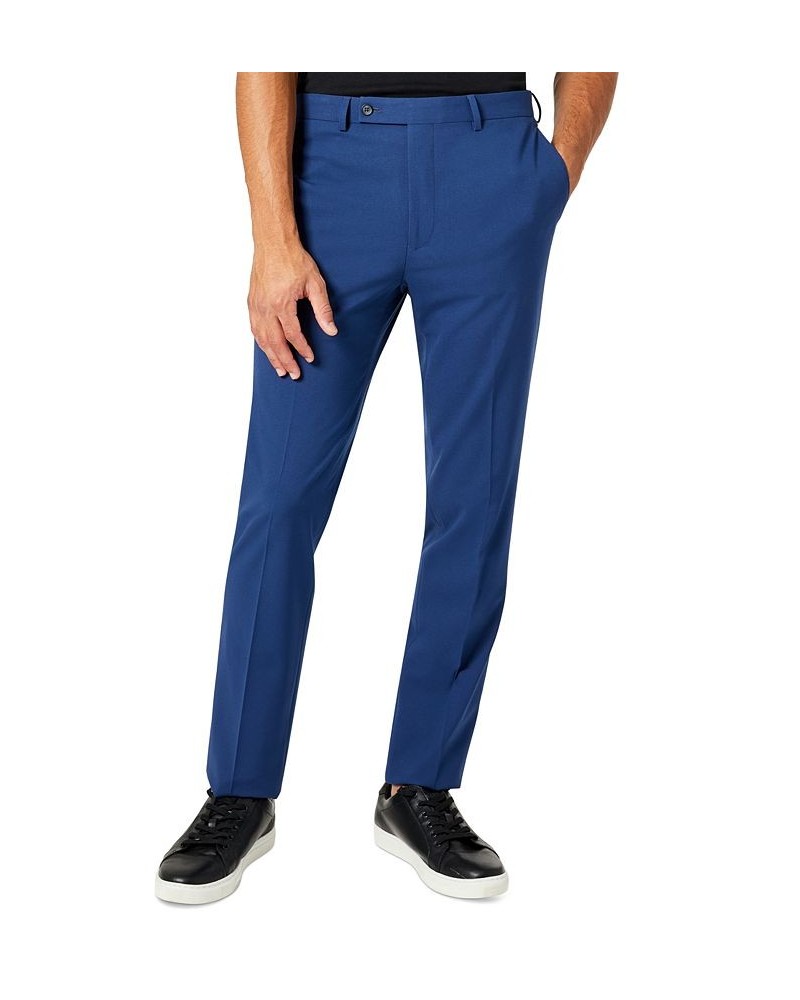 Men's Modern-Fit Stretch Suit Pants Blue $32.20 Suits