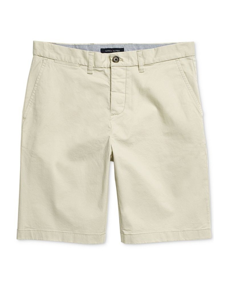 Men's 10" Classic-Fit Stretch Chino Shorts with Magnetic Zipper Tan/Beige $33.79 Shorts