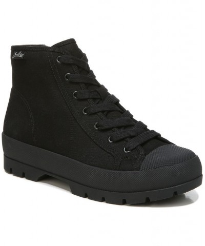 Women's Ludlow Bootie High Top Lace-Up Sneakers Black $43.56 Shoes