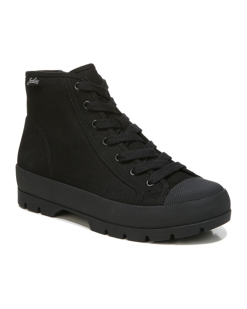 Women's Ludlow Bootie High Top Lace-Up Sneakers Black $43.56 Shoes