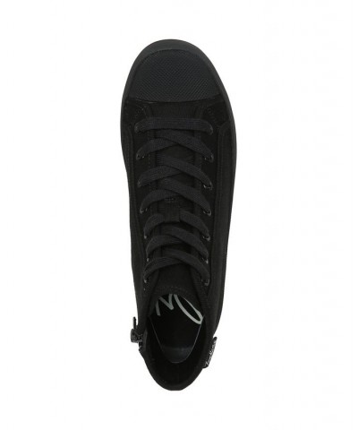 Women's Ludlow Bootie High Top Lace-Up Sneakers Black $43.56 Shoes