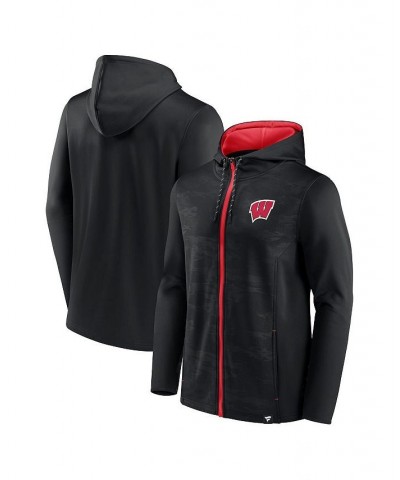 Men's Branded Black Wisconsin Badgers Ball Carrier Full-Zip Hoodie $35.25 Sweatshirt