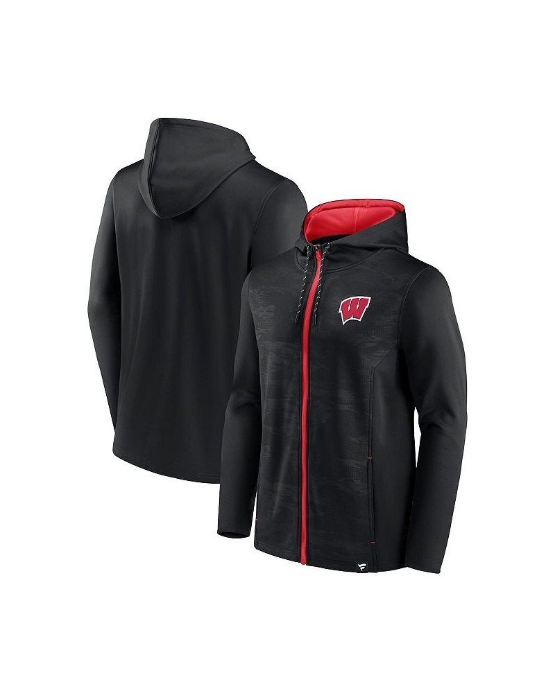 Men's Branded Black Wisconsin Badgers Ball Carrier Full-Zip Hoodie $35.25 Sweatshirt