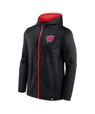 Men's Branded Black Wisconsin Badgers Ball Carrier Full-Zip Hoodie $35.25 Sweatshirt