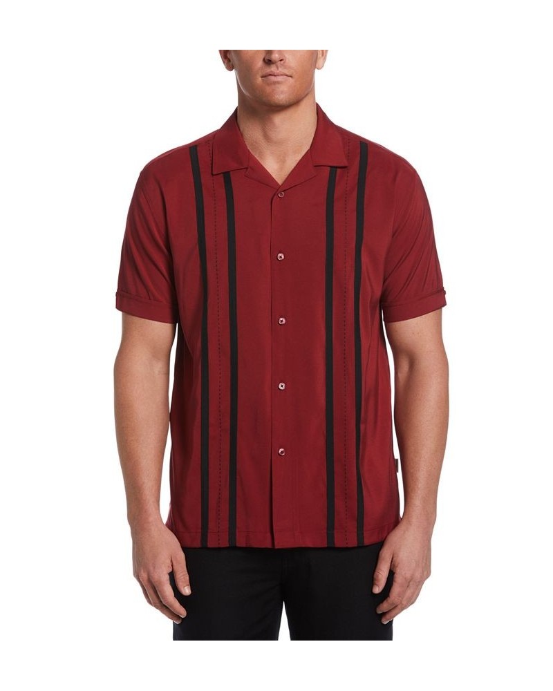 Men's Contrasting Panel Short-Sleeve Shirt Red $21.50 Shirts