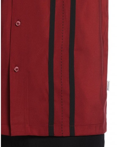 Men's Contrasting Panel Short-Sleeve Shirt Red $21.50 Shirts