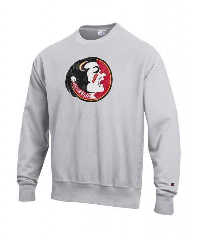 Men's Heathered Gray Florida State Seminoles Vault Logo Reverse Weave Pullover Sweatshirt $35.70 Sweatshirt