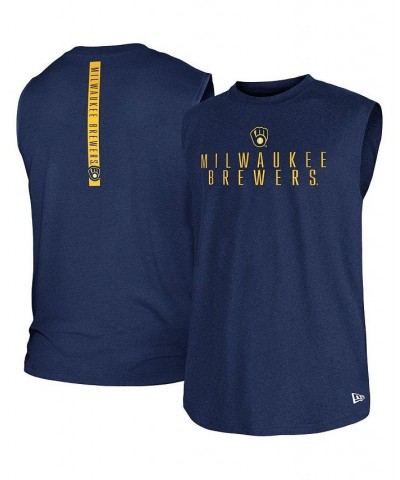 Men's Navy Milwaukee Brewers Team Muscle Tank Top $20.64 T-Shirts