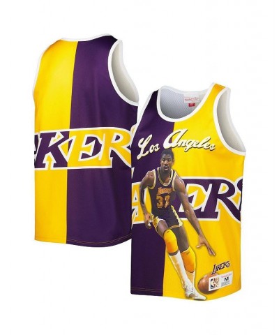 Men's Magic Johnson Purple and Gold Los Angeles Lakers Sublimated Player Tank Top $33.58 T-Shirts