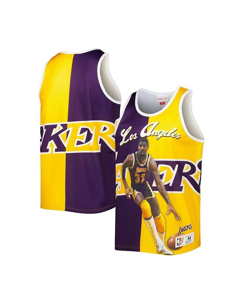 Men's Magic Johnson Purple and Gold Los Angeles Lakers Sublimated Player Tank Top $33.58 T-Shirts