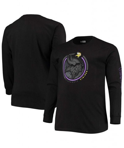 Men's Big and Tall Black Minnesota Vikings Color Pop Long Sleeve T-shirt $23.19 T-Shirts