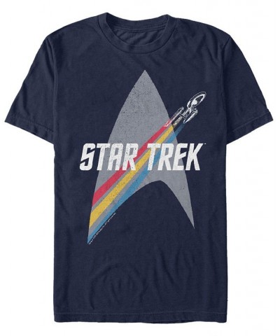 Star Trek Men's The Original Series Retro Prism Enterprise Short Sleeve T-Shirt Blue $16.80 T-Shirts